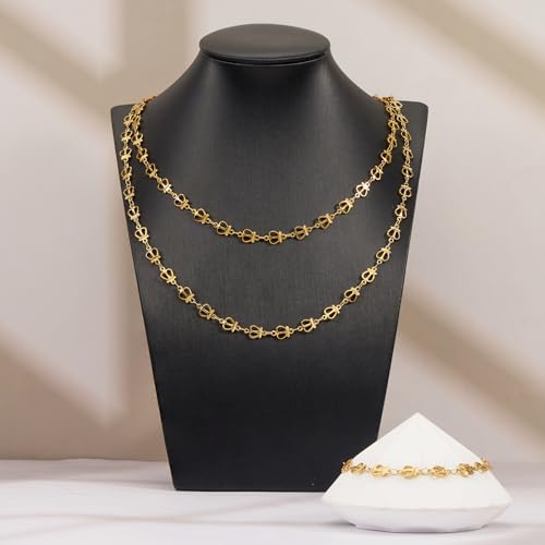 YOUBEIYEE 4 Meters Jewelry Making Chains Bulk Gold Plated Stainless Steel Crown Chain for Women Necklace Bracelet DIY - color: Crown Gold