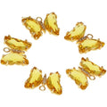 Crystal Zirconia Gold Plated Brass Charms for Jewelry Making Bracelet Necklace Earring Pendant Craft Supplies DIY Accessories - color: Butterfly-Yellow-5Pcs