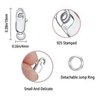 Dailyacc 925 Sterling Silver Lobster Clasp with Closed Jump Rings Gold Necklace Clasps and Closures for Jewelry Bracelet Extender,Made in Italy - color: 6pcs Silver, size: 0.39IN/10MM