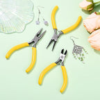 Pliers for Jewelry Making, Jewelry Pliers Set Includes Needle Nose Pliers, Round Nose Plier and Wire Cutters, Jewelry Making Tools for Jewelry Repair, Wire Wrapping, Beading and Crafts - color: Yellow