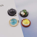 ZenRa 10-Piece Glass Dome Vial Pendant Set with Wooden Base - Hollow Glass Cabochons (20mm, Dark Coffee) - size: 20mm Dome Dark Coffee