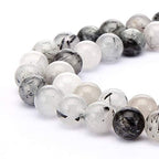 90pcs Adabele Natural Black Quartz Rutilated Healing Gemstone 4mm (0.16 inch) Small Round Beads Gem Stone Spacer for DIY Craft Jewelry Making GY17-4 - color: Black Quartz Rutilated, size: 4mm (90pcs/1 Strand)