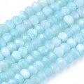 Cheriswelry 3 Strand 3mm Rondelle Faceted Natural Amazonite Stone Beads Small Gemstone Loose Spacer Abacus Beads Charms for DIY Craft Earring Bracelet Necklace Jewelry Making 185pcs/Strand - color: Natural Amazonite
