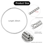 Stainless Steel Jewelry Maing Chains Miami Curb Cuban Chain for Jewelry Making Fashion Necklace Bulk (10pcs,20inch) - color: Steel 20", size: 1.4mm