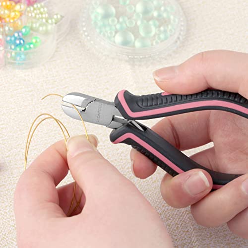 Mini Diagonal Cutting Pliers 4 Inches Floral Wire Cutters for Artificial Flowers Side Cutters Pliers for Jewelry Making Diagonal Wire Cutters for Wire, Zip Ties, Crafting,Pink Tool for Women - style: Diagonal Cutting Pliers