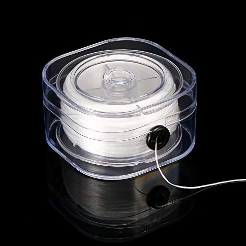 Yaomiao 90 m 0.8 mm Elastic String Elastic Bead Cord Clear Stretchy Bracelet Beading Thread with Beading Needle for Jewelry Bracelet Making