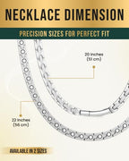 MagnetRX Titanium Magnetic Necklace – Ultra Strength Magnetic Necklaces for Men & Women – Effective Titanium Necklace with 55 Magnets (Silver, 20 Inches) - color: Silver, size: 20 Inch (Pack of 1)