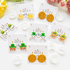 St. Patrick's Day Polymer Clay Cutters Set - 10pcs Sharp & Durable Leprechaun, Horseshoe & Beer Mug Shapes for DIY Earring Jewelry Making, Soft Clay Crafts & Holiday Supplies - color: 2K color