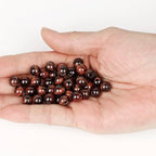 AD Beads Natural Gemstone 8mm Round Loose Beads Big Hole 2.5mm Sized 40pcs (Red Tiger's Eye) - color: Red tiger's eye
