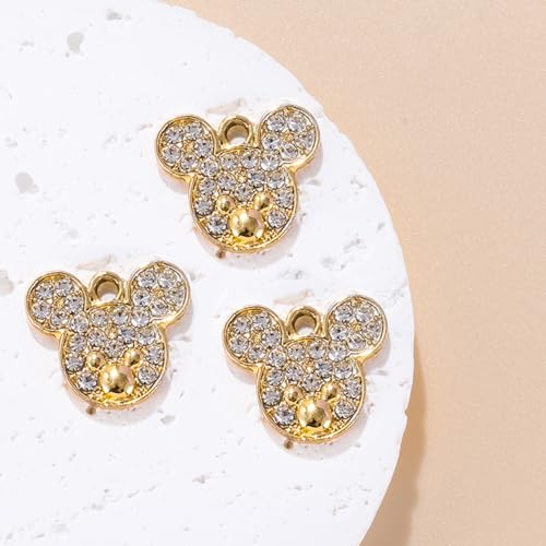 16-Pcs Crystal Jewelry Making Charms Silver Pendant Charm For Women Making Jewelry Crafts Rhinestone Charms - color: Ring