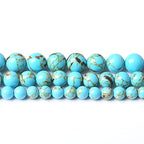 8MM Blue Shell Turquoises Round Loose Beads Natural Gem Beads Crystal Energy Stone Beads for Jewelry Making DIY Bracelet Necklace - color: Blue Shell Turquoises, size: 8mm