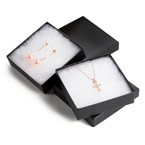 GEFTOL Jewelry Gift Boxes 20 Pack 3.5x3.5x1 Inch Cardboard Jewelry Boxes,Small Gift Boxes for Jewelry Earrings Necklaces Handmade Bangles Bracelets(Black) - color: Black, size: 3.5x3.5x1 Inch (Pack of 20)