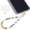 Marble Beaded Phone Wrist Strap,Detachable Phone Bracelet Strap with Tether Tab,Hands-Free Wristlet Strap (Light Green Peacock Agate) - color: Light Green Peacock Agate