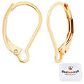Beebeecraft 1 Box 50Pcs Leverback Earring Findings 24K Gold Plated Stainless Steel Interchangeable French Earring Hooks 16X10mm Dangle Ear Wire Clip for Jewelry Making - color: 16x10mm Gold Leverback Earring