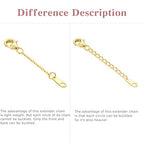 14k Gold Necklace & Bracelet Extender Chain, Adjustable Extension Chain for Necklace & Anklet - color: Style 1-Yellow Gold, size: 1inch