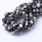 Black Clathrite Stone Beads for Jewelry Making DIY Bracelet Necklace Jewelry Making 1 Strand 15.5inch 60PCS 6MM - color: Black Clathrite, size: 6MM