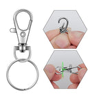 104PCS Swivel Snap Hooks with Key Rings, Metal Lobster Claw Clasp, Keychain Rings for Crafts(Silver, 1.37inch(36mm) - color: silver, size: 36mm