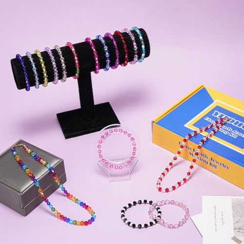 YITOHOP Bicone Glass Beads,1500pcs 48 Colors 6mm Sparkly Crystal Beads, Faceted Bracelet Beads Loose Craft Bead for Friendship Bracelet Necklace Earring Jewelry Making - size: 6mm