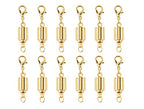 KONMAY 10 Sets Golden Screw-in Magnetic Necklace Clasps, Safety Magnetic Converter Clasps for Jewelry Making - color: Golden