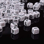 FASHEWELRY 300Pcs Cube White Acrylic Letter Beads 6x6mm Alphabet A-Z Spacer Beads for DIY Bracelet Necklace Jewelry Making - color: Mixed Letters, size: 6x6x6mm