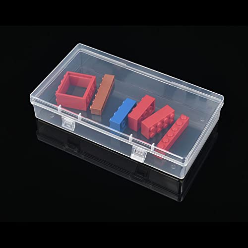 4 Pack Rectangular Clear Plastic Storage Containers Box with Hinged Lid for Beads and Other Small Craft Items (6.1 x 3.3 x 1.18 inch) - size: 6.1 x 3.3 x 1.18 inch