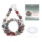 Natural Stone Beads Round Genuine Real Stone Beading Strand Loose Gemstones DIY Smooth Bead for Bracelet Necklace Earrings Jewelry Making (African Bloodstone, 10mm 36 Pieces) - color: African Bloodstone, size: 10mm 36pcs