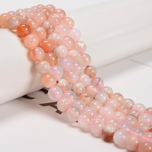 38Pcs 10mm Coffee Vein Agate Natural Round Loose Real Stone Beads Gemstone Genuine for DIY Hand Made Craft Jewelry Bracelet Earring Necklace String Making Energy Healing Power - color: Coffee Vein Agate, size: 10mm