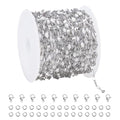 UMAOKANG 16.4 Feet White Enamel Chain for Jewelry Making Stainless Steel Lip Chains Bulk on Spool - color: Steel-White