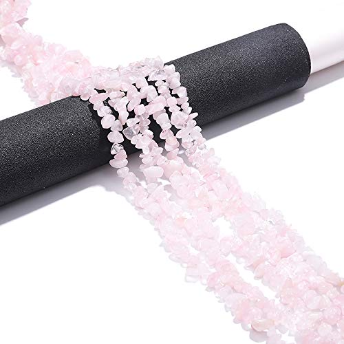 BEADIA Irregular Natural Rose Quartz Crystal Stone Loose Semi Gemstone Beads for Jewelry Making 5-8mm 80cm - color: Rose Quartz, size: 5-8mm 80cm