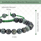 ANAYA AGATE Energy Protection Crystal Handmade Adjustable Bead Bracelet Perfect for Men, Women’s Christmas Gift - Gemstone Healing Stretch Bracelet Pulsera Para Hombre Mujer Stocking Stuffer - color: Kambaba Jasper