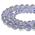 60PCS 6mm White Angel Aura Round Gemstones Polished Mermaid Aura Moonstone Beads Smooth Stone Loose Beads Crystal Quartz for DIY Jewelry Making 1 Strand 15” - color: White, size: 6mm