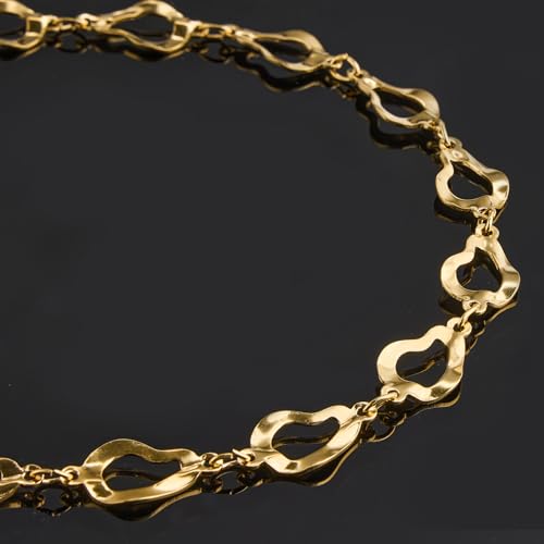 2 Yard Gold Plated Chains for Jewelry Making Stainless Steel Hollow Drop Chain Link for Women Necklace Bracelet DIY - color: Gold Drop