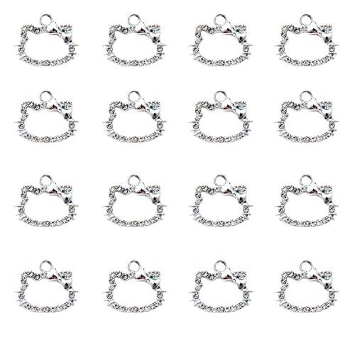 16-Pcs Crystal Jewelry Making Charms Silver Pendant Charm For Women Making Jewelry Crafts Rhinestone Charms - color: Tree