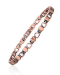 99.99% Pure Copper Magnetic Bracelet for Women, Heart Wire Design Adjustable Jewelry with 3800 Gauss Magnets, Elegant Gift Box - color: Copper Heart