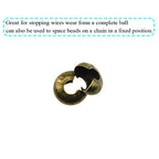 Crimp Bead Knot Covers 5mm Outer Dia Half Round Open Form a Ball Easy to Position Two Sides Keep Flush Close Neatly Evenly Stop Wire Wear No Irritate for Jewelry Craft Bronze Copper 100pcs - size: 5mm-Bronze-100Pcs