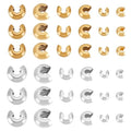 UNICRAFTALE 120pcs 2 Colors 6 Styles 304 Stainless Steel Metal Half Rondelle Spacer Caps Crimping Beads for Jewelry Making Crafts - size: 3.5-6.5 mmDia
