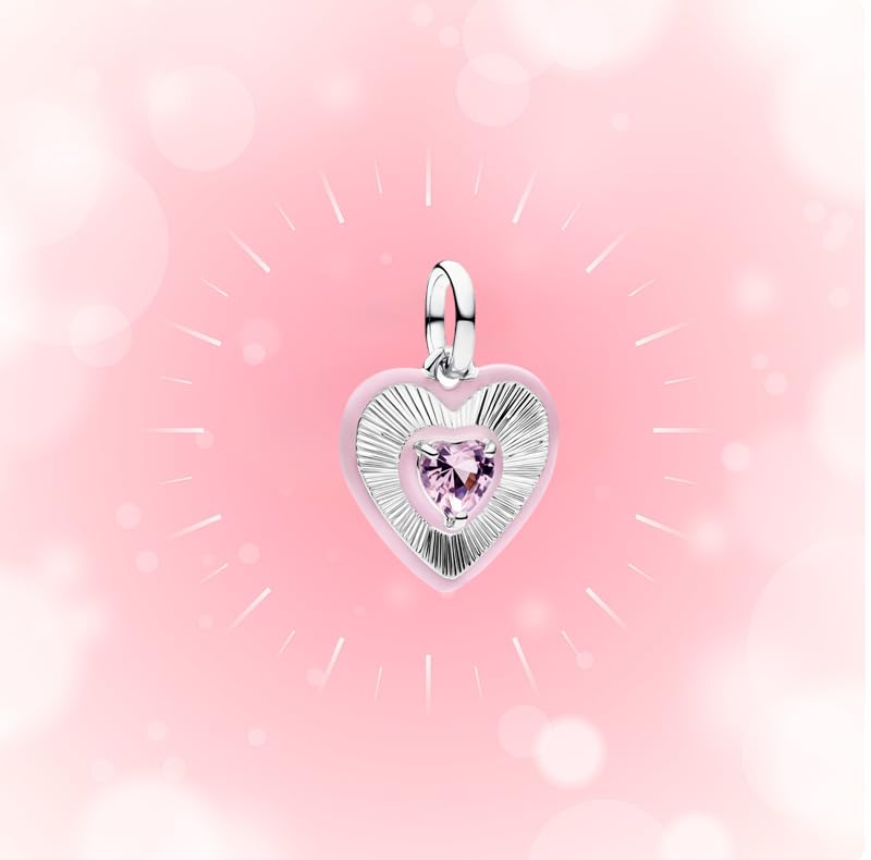 Mother Heart Charms for Bracelets Love Mom Flowers Charm Jewellery for Women - style: Heart Pink