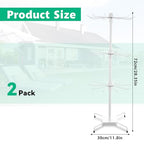 Lemecima 2 Pcs Rotating Jewelry Display Rack with Hooks Metal Earrings Display Stand for Selling Necklace (White, 3 Tires)
