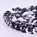 Natural 10mm Black White Zebra Jasper Gemstones Smooth Round Stones Loose Spacer Beads Crystal Energy Stone Healing Power 15" a Strand (35~38pcs) - color: Black White Zebra Jasper, size: 10mm