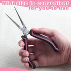 Mini Needle Nose Pliers Set - Small & Extra Long Nose Pliers for Jewelry Making, Wire Wrapping & Object Gripping with Soft Grip - style: Straight & Bent Needle Nose Plier