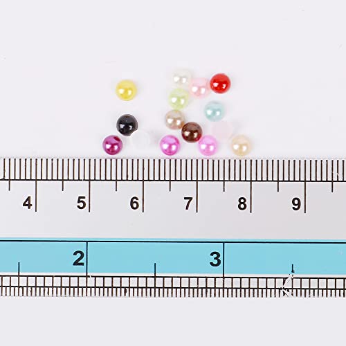 9000pcs 4mm Half Round Pearl Beads Mixed 15 Colors Cabochon Flatback Gem DIY Scrapbooking Shoes Phone Nail Art Making Crafts Material - size: 4mm 9000pcs