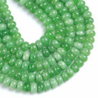 76pcs 5x8mm Natural Stone Grass Green Jade Rondelle Spacer Loose Beads Abacus Disk Stone Round Loose Gemstone Beads for Jewelry Making DIY Bracelet Necklace - color: Grass Green Stone Abacus Disk