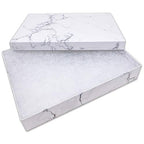 TheDisplayGuys - 25-Pack #75 Cotton Filled Cardboard Paper Jewelry Boxes Gift Case - Marble White (7.1" x 5.2" x 1.3") - for Shipping or Storage - size: 1 Count (Pack of 25), style: 7.1" x 5.2" x 1.3" (#75)