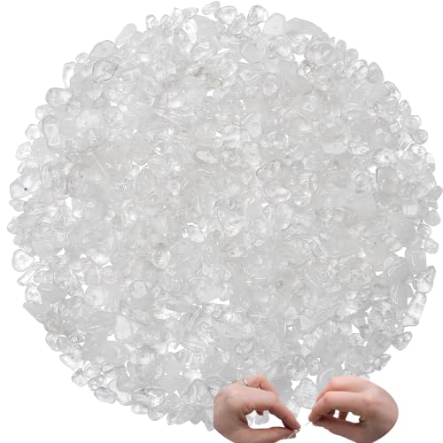 XIANNVXI Clear Quartz Beads, Natural Chip Stone Beads 400Pcs Crystal Bead 5-8mm Irregular Healing Crystal Loose Rocks for DIY Jewelry Making - color: Clear Quartz