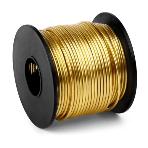 Aluminum Craft Wire, 95 Feet 2.0mm/ 14 Gauge Light Gold Bendable Soft Metal Aluminum Wire Roll Bulk for DIY Crafts Sculpting Jewelry Making - color: Light Gold, size: 14 Gauge