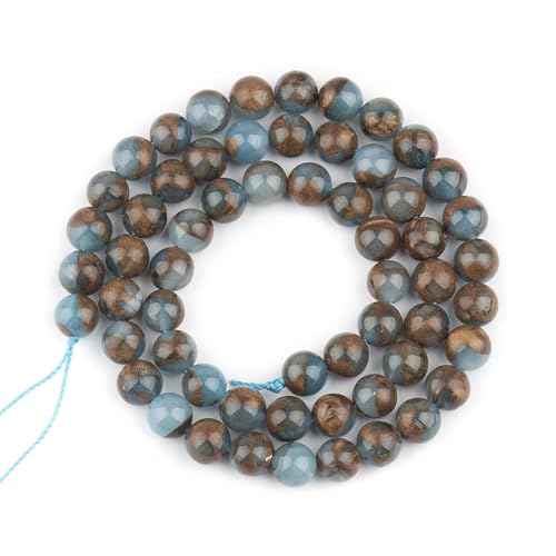 6mm Lake Blue Jade Natural Stone Beads Round Loose Beads for Jewelry Making Yochus DIY Beads Bracelet Necklace - color: Lake Blue Jade, size: 6mm