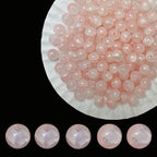 8mm Crackle Glass Beads for Jewelry Making, 700Pcs Round Crystal Beads for Bracelets, DIY Crafts (Lt Pink Crackle) - color: Lt Pink Crackle