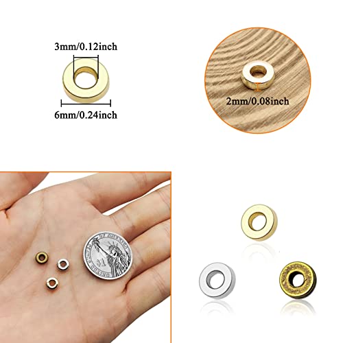 1500pcs Flat Round Spacer Beads for DIY Crafts,3 Colors Disc Loose Beads Flat Disc Spacer Beads for DIY Bracelet Necklace Earring Crafts(Gold,White K,Antique Cyan) - color: 1500pcs;Gold,White K,Antique cyan