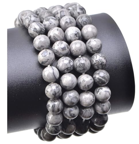 90pcs Adabele Natural Landscape Jasper Healing Gemstone 4mm (0.16 inch) Small Round Beads Gem Stone Spacer for Craft Jewelry Making GF19-4 - color: Landscape Jasper, size: 4mm (90pcs/1 Strand)