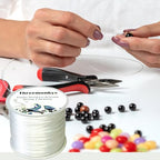 2PCS Flat Elastic line 0.8 mm Elastic Bracelet Rope Elastic Bead Rope for String Jewelry Production and Bracelet Production - size: 2 pack